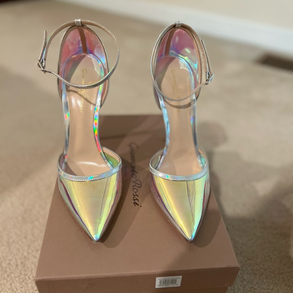 Gianvito ROSSI plexi hologram pumps.